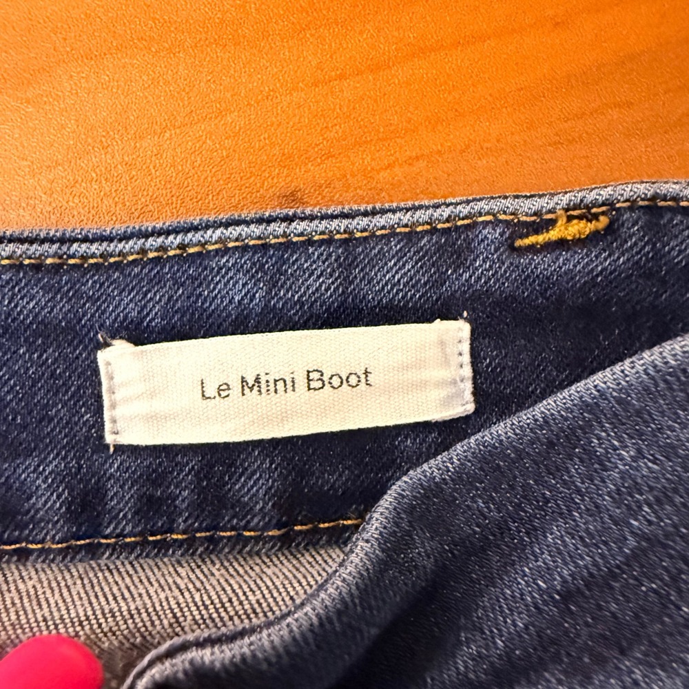 Frame Le Mini Boot High Rise Dark Wash Bootcut Jeans Size 26 Indigo Stretch - Picture 3 of 9